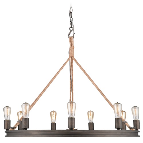 Golden Lighting Chatham 33.50-Inch Chandelier in Gunmetal Bronze by Golden Lighting 1048-9GMT