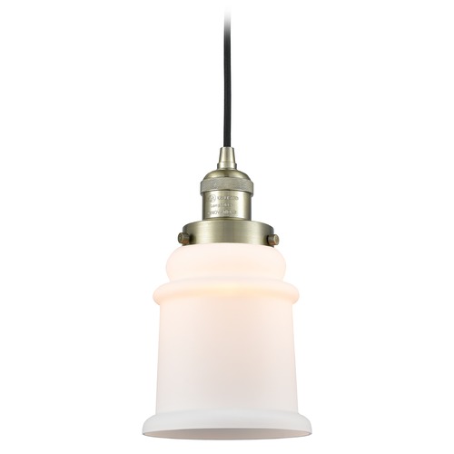 Innovations Lighting Innovations Lighting Canton Antique Brass Mini-Pendant Light with Bell Shade 201C-AB-G181