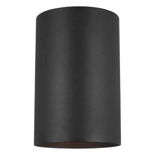 9-Inch Tall Black Cylinder Outdoor Wall Down Light by Visual Comfort Studio