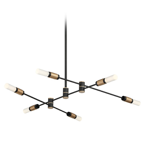Albany 32-Inch Chandelier in Black & Brass by Eurofase Lighting