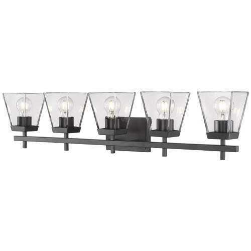 Z-Lite Lauren Matte Black Bathroom Light by Z-Lite 819-5V-MB