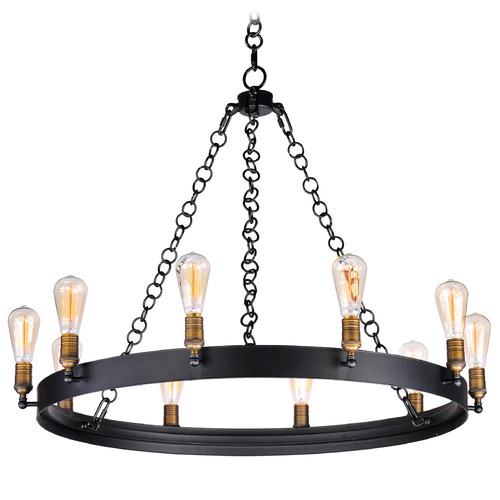 Maxim Lighting Noble Black & Natural Aged Brass LED Chandelier