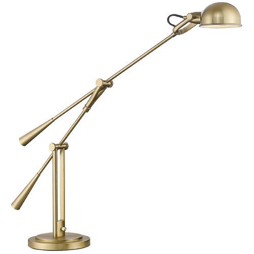 Z-Lite Grammercy Park Heritage Brass Swing Arm Lamp with Bowl / Dome Shade