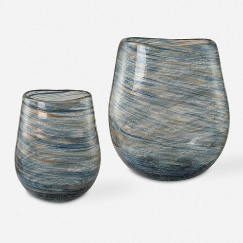 Uttermost Lighting The Uttermost Company Carolyn Kinder Aurora Blue & Gold Vase 18158