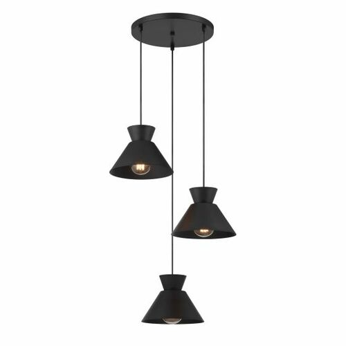 3-Light Multi-Light Pendant in Matte Black by Meridian