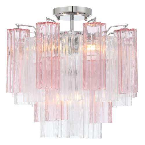 Crystorama Lighting Addis Polished Chrome Semi-Flushmount Light