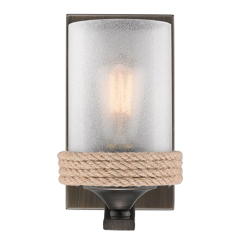 Golden Lighting Chatham Wall Sconce in Gunmetal Bronze by Golden Lighting 1048-BA1GMT-CS