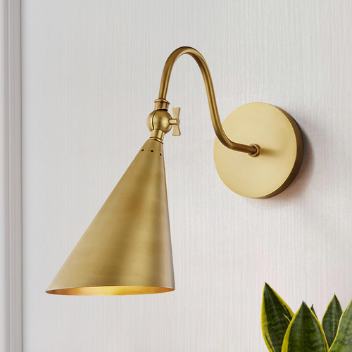 Lupe Aged Brass Sconce by Mitzi by Hudson Valley