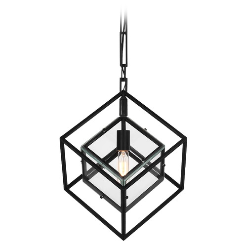 Visual Comfort Signature Collection Kelly Wearstler Cubed Medium Pendant in Aged Iron by Visual Comfort Signature KW5023AICG