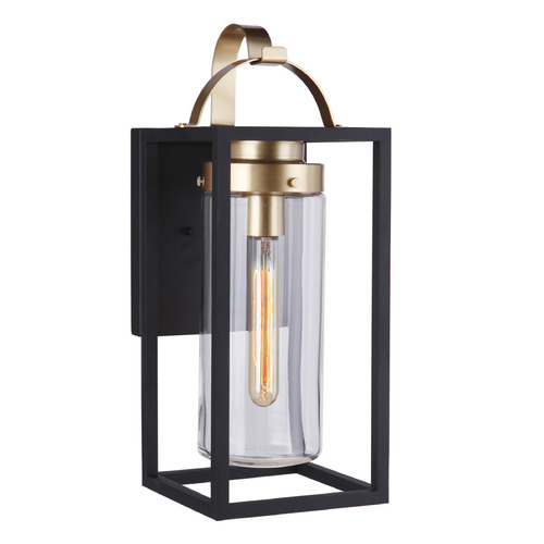 Neo Midnight & Satin Brass Outdoor Wall Light by Craftmade Lighting