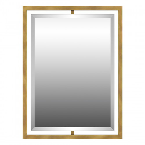 Marcos Illuminated Mirror in Weathered Brass by Quoizel Lighting