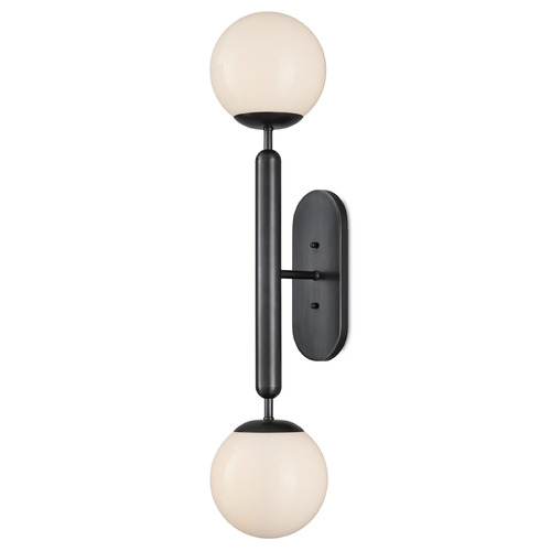 Currey and Company Ian Thornton Barbican Oil Rubbed Bronze / White Vertical Bathroom Light