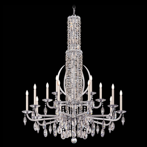 Schonbek Lighting Schonbek Worldwide Lighting Siena Antique Silver Crystal Chandelier RS8415N-48R