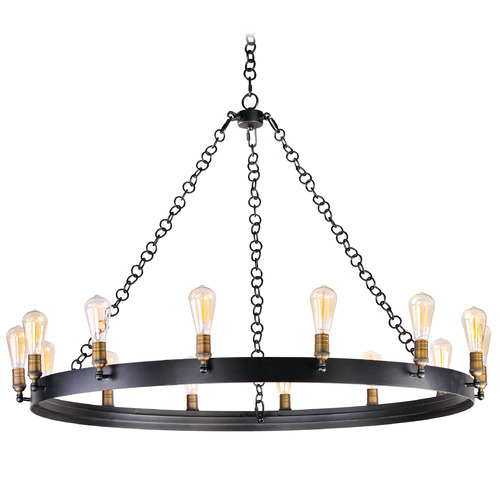Maxim Lighting Noble Black & Natural Aged Brass LED Chandelier