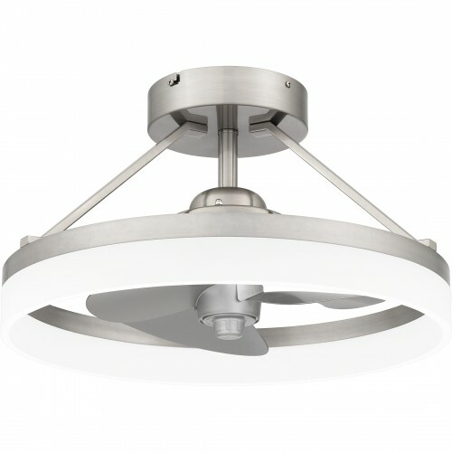 Cohen LED Chandelier Fan in Brushed Nickel by Quoizel Lighting