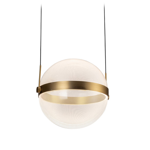 Kuzco Lighting Pisces Brushed Gold LED Pendant Light with Globe Shade