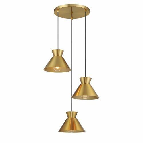3-Light Multi-Light Chandelier in Natural Brass by Meridian