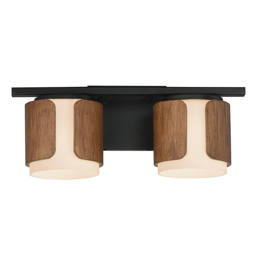 Maxim Lighting Draughtsman Rich Walnut & Matte Black Bathroom Light