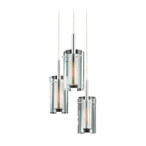 Sonneman Lighting Modern Multi-Light Pendant Light with Clear Glass and 3-Lights 4395.57