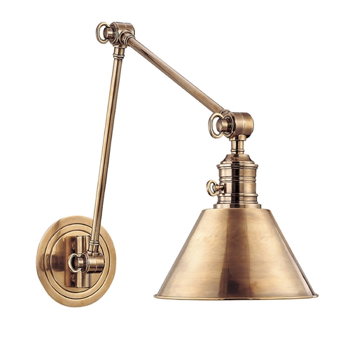 Hudson Valley Lighting Garden City Swing Arm Lamp in Aged Brass by Hudson Valley Lighting 8323-AGB