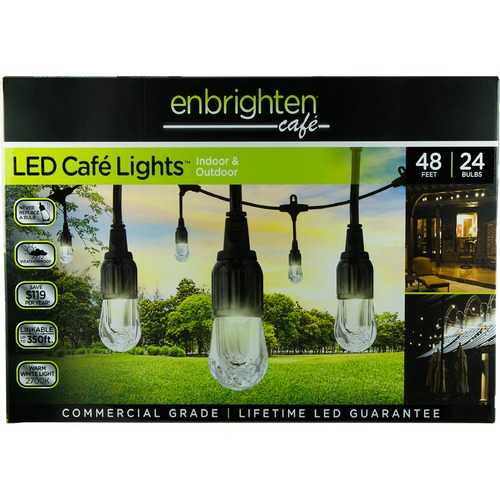 LED String Party Lights - 48 Feet Long with 24 LED Bulbs