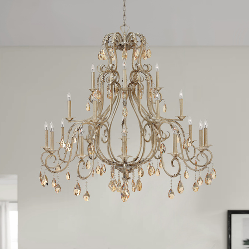 Hinkley Carlton 45-Inch Crystal Chandelier in Silver Leaf by Hinkley Lighting 4779SL