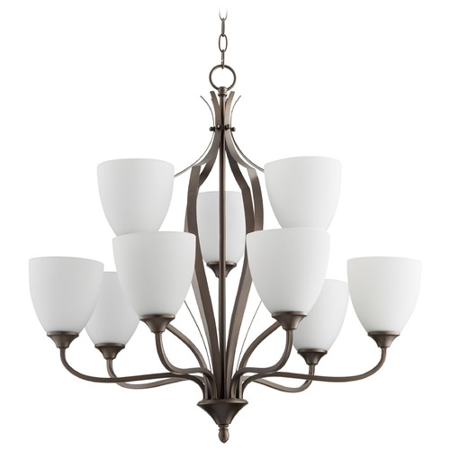 Quorum Lighting Jardin Oiled Bronze Chandelier by Quorum Lighting 6127-9-86