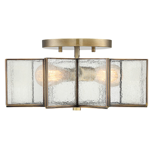 2-Light Ceiling Light in Natural Brass by Meridian