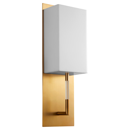 Epoch LED Acrylic Wall Sconce in Aged Brass by Oxygen Lighting