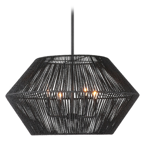 Uttermost Lighting The Uttermost Company Suva Matte Black Pendant Light with Oval Shade 21589