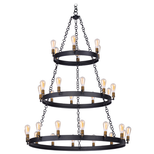 Maxim Lighting Noble Black & Natural Aged Brass LED Chandelier