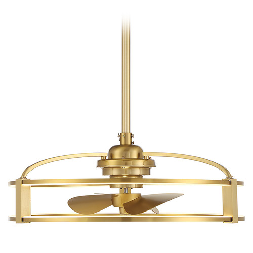 Savoy House Lighting Vesta Warm Brass LED Ceiling Fan with Light