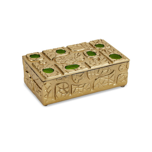 Beau Monde Box in Gold & Green by Currey & Company