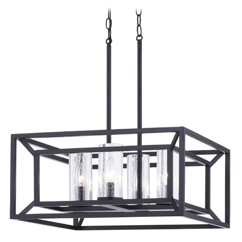 Design Classics Lighting Harmony 19-Inch Squared Pendant in Matte Black by Design Classics 1747-07