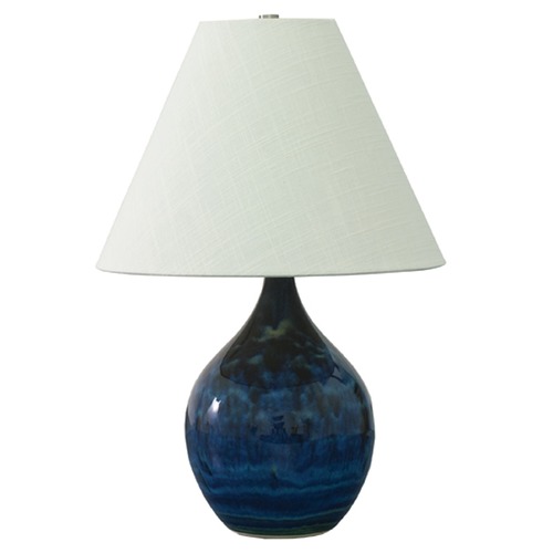 Scatchard Stoneware Midnight Blue Table Lamp by House of Troy Lighting