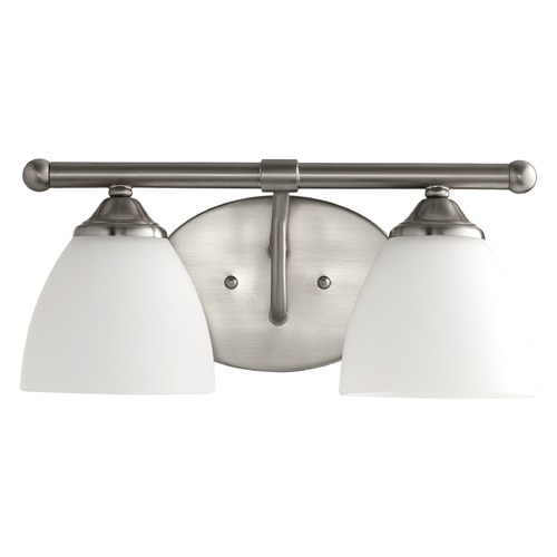 Brooks Satin Nickel Bathroom Light by Quorum Lighting