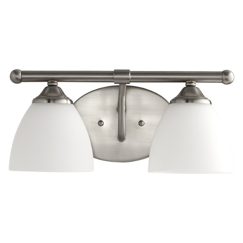 Quorum Lighting Brooks Satin Nickel Bathroom Light by Quorum Lighting 5150-2-65