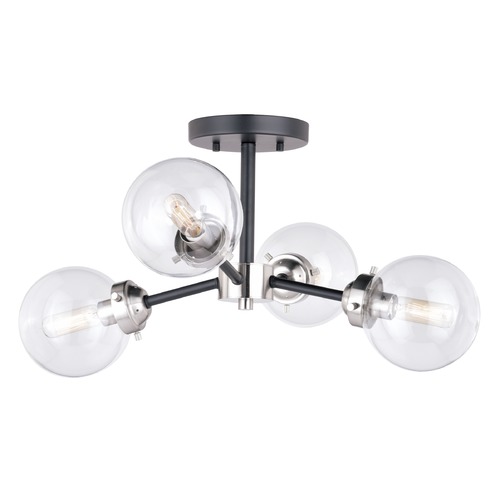 Vaxcel Lighting Orbit Semi-Flush Mount in Satin Nickel & Oil Rubbed Bronze by Vaxcel Lighting C0133