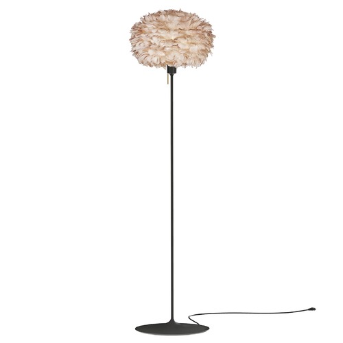 UMAGE Black Floor Lamp with Light Brown Abstract Feather Shade 3006_4038