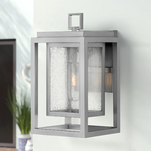 Republic 12-Inch Satin Nickel Outdoor Wall Light by Hinkley Lighting