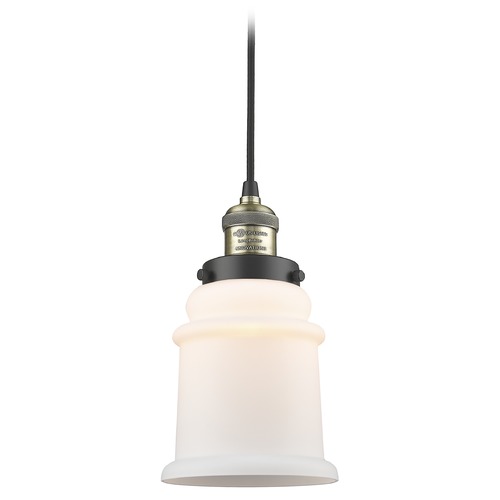 Innovations Lighting Innovations Lighting Canton Black Antique Brass Mini-Pendant Light with Bell Shade 201C-BAB-G181