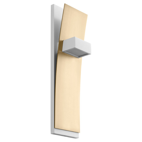 Dario LED Wall Sconce in White & Aged Brass by Oxygen Lighting