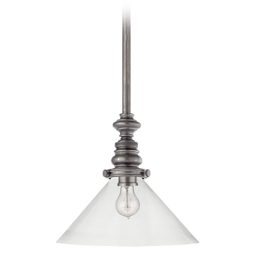 Visual Comfort Signature Collection E.F. Chapman Boston Pendant in Antique Nickel by Visual Comfort Signature SL5125ANCG1