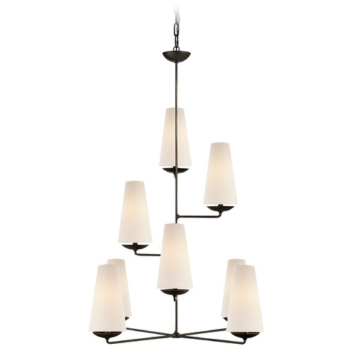 Visual Comfort Signature Collection Aerin Fontaine Vertical Chandelier in Aged Iron by Visual Comfort Signature ARN5204AIL