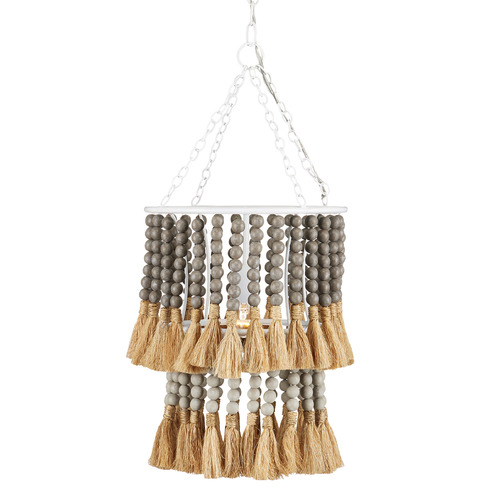 Currey and Company Lighting St. Barts Taupe Pendant in Sugar by Currey & Company 9000-0958