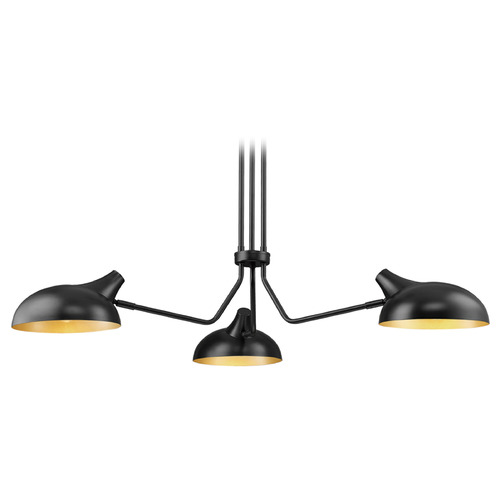 Z-Lite Bellamy Matte Black & Gold Chandelier by Z-Lite 1942-3MB