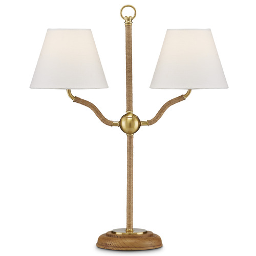 Currey and Company Tom Caldwell Sirocco Natural / Antique Brass Desk Lamp