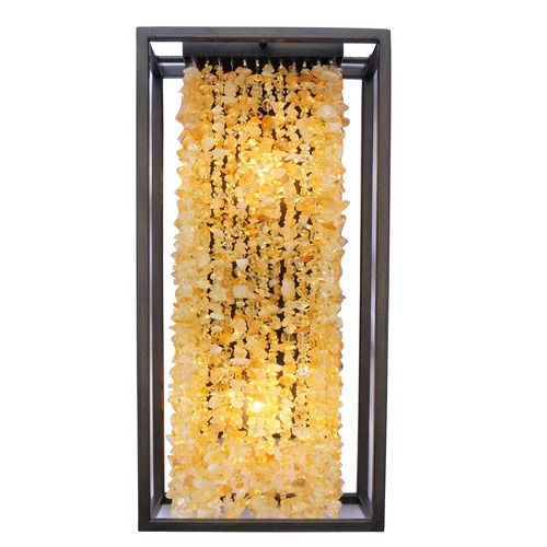 Soho Sconce in Dark Bronze Natural Citrine Nuggets by Avenue Lighting