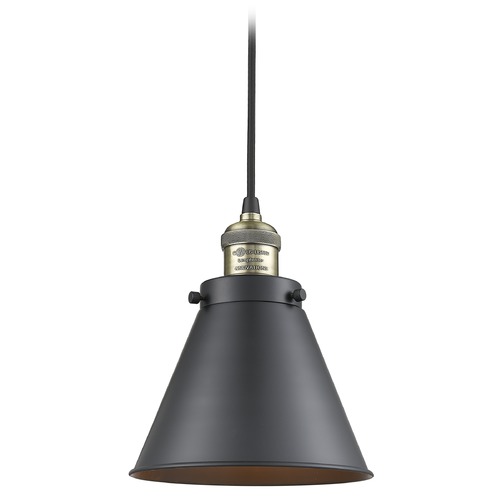 Appalachian Black Antique Brass Mini Pendant by Innovations Lighting