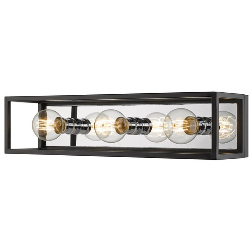 Kube Matte Black & Chrome Vertical Bathroom Light by Z-Lite